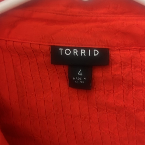 Torrid Vibrant Red Ruffle Blouse - Picture 6 of 6